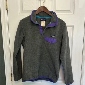 Patagonia Charcoal and Violet Synchilla Snap-T Fleece (Sz S, ~2010)